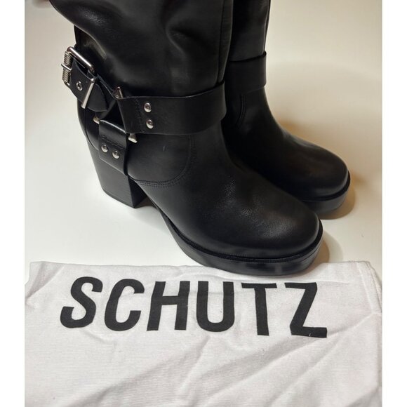 Schutz Kiara Moto Boots Black, Size 8.5 Brand New In Box - Picture 8 of 14